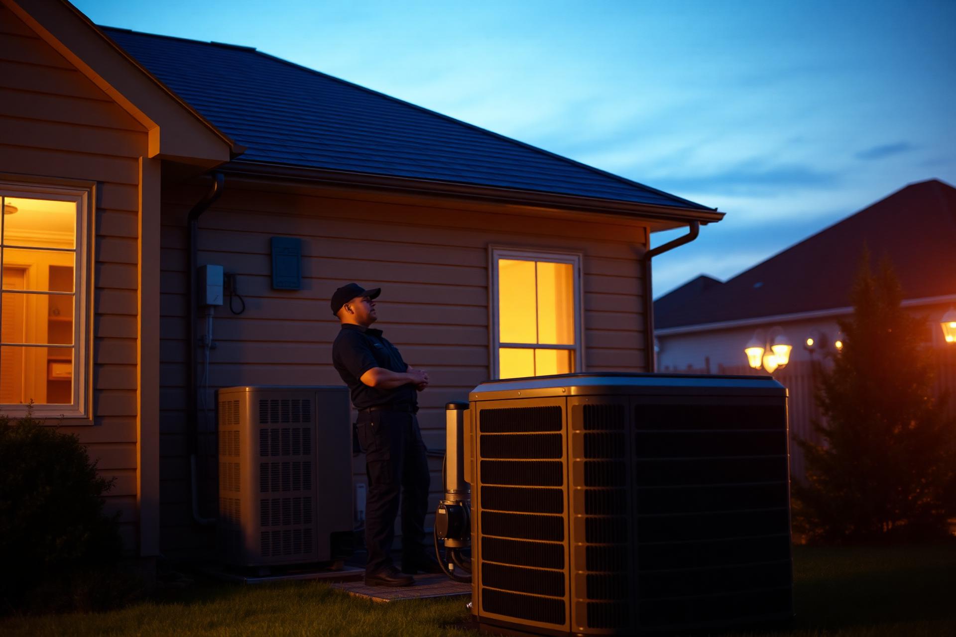 HVAC technician at work at a South Jersey home